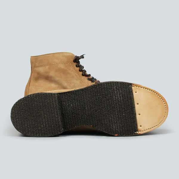 Alden - Crepe Sole Plain Toe Boot - Tan Suede