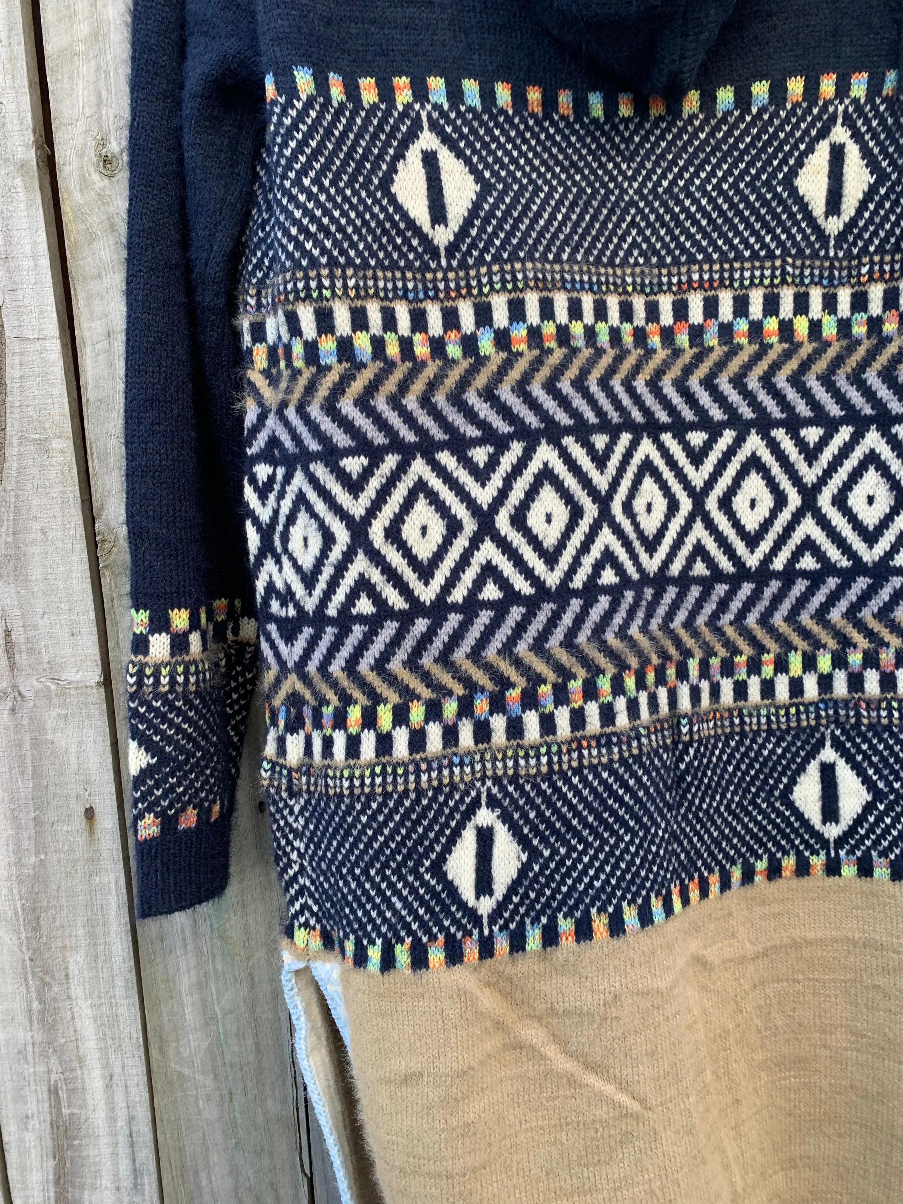 Asa Cardi- Navy/Beige/Multicolour