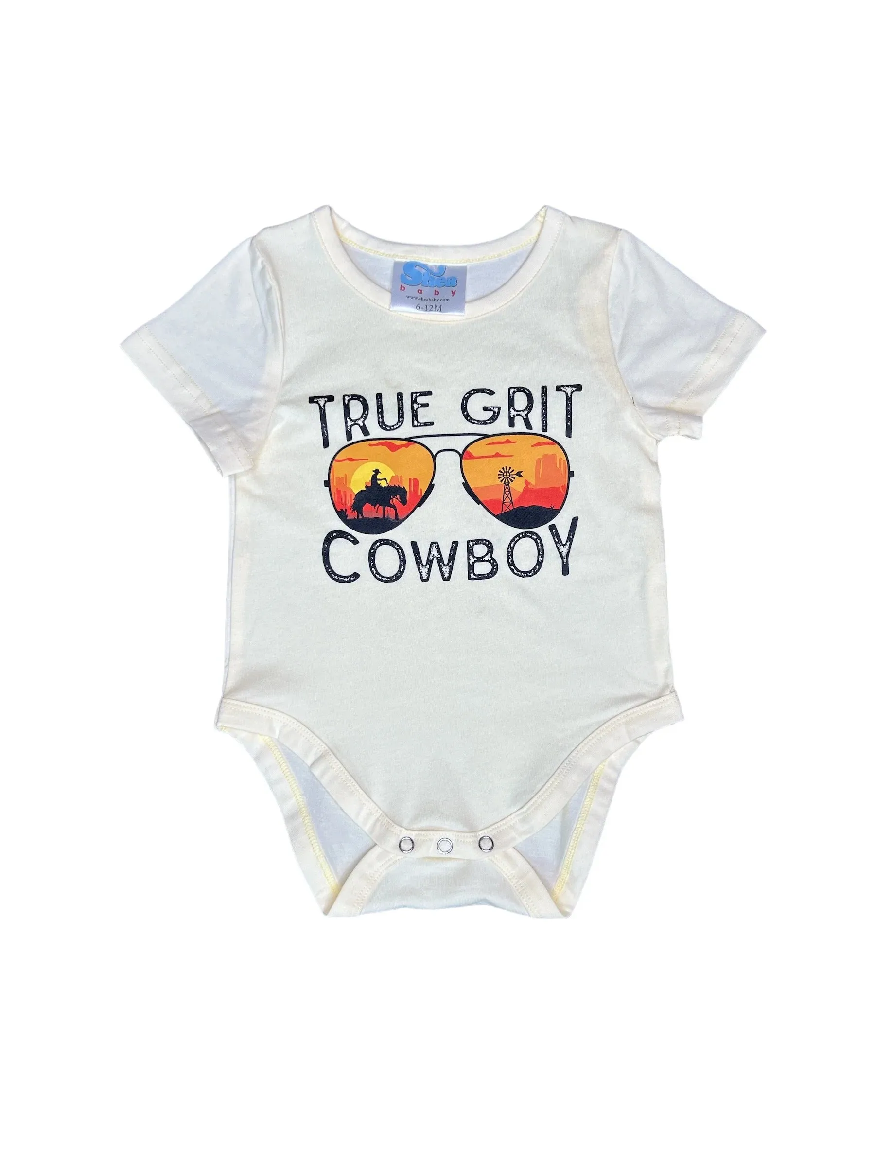 Boy's Shea Baby True Grit Cream Onesie