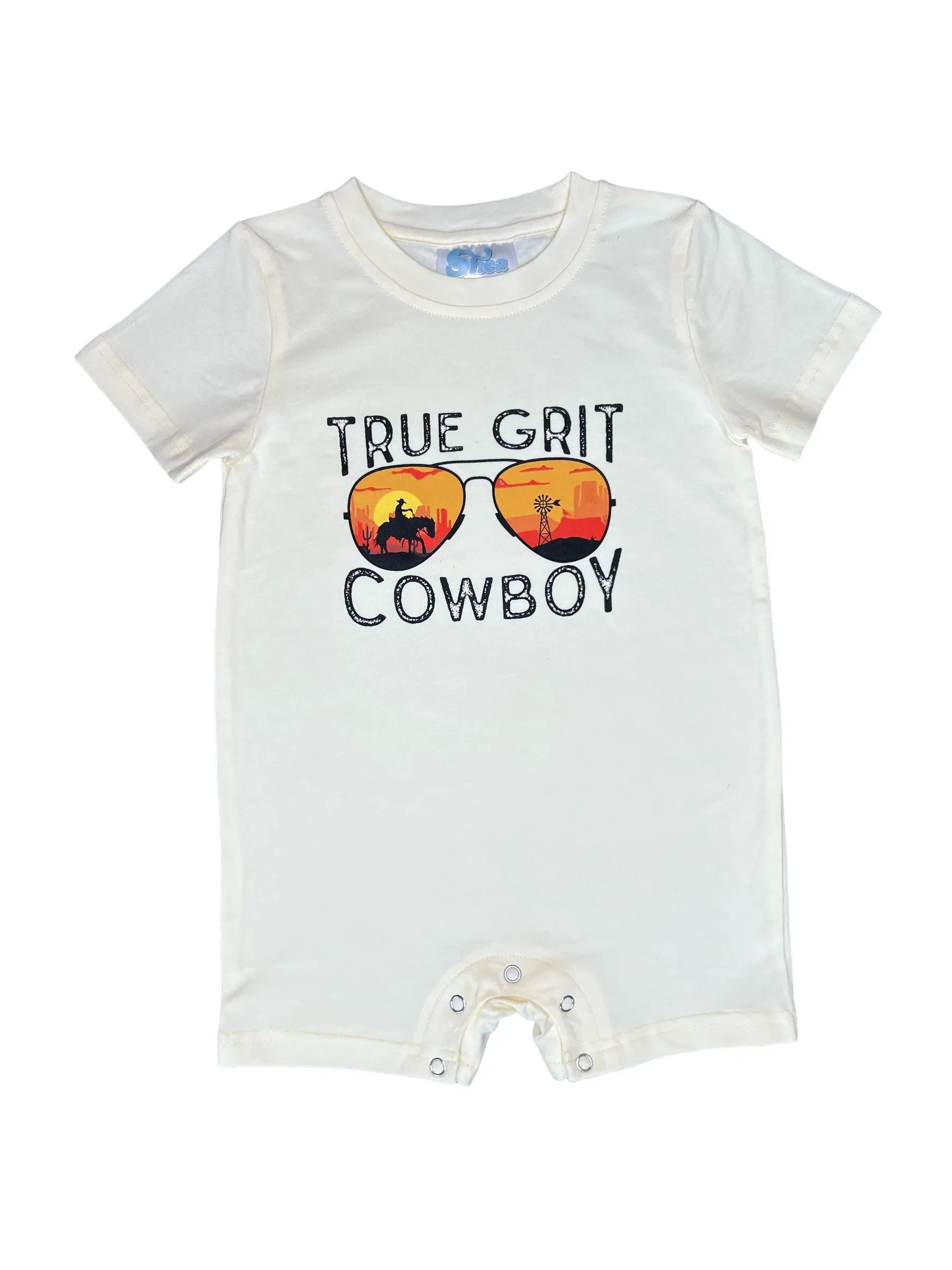 Boy's Shea Baby True Grit Cream Romper