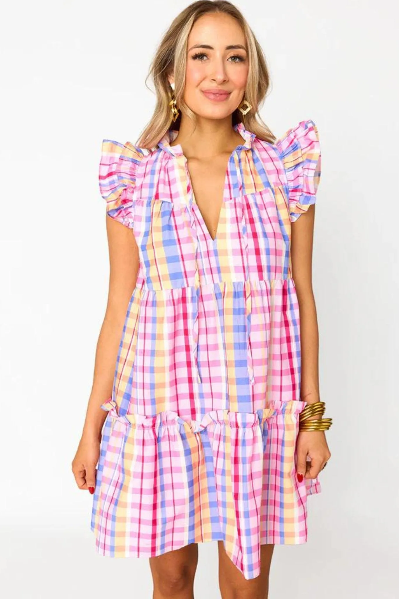 Buddy Love: Aubrey Ruffle Sleve Midi Dress in Gelato