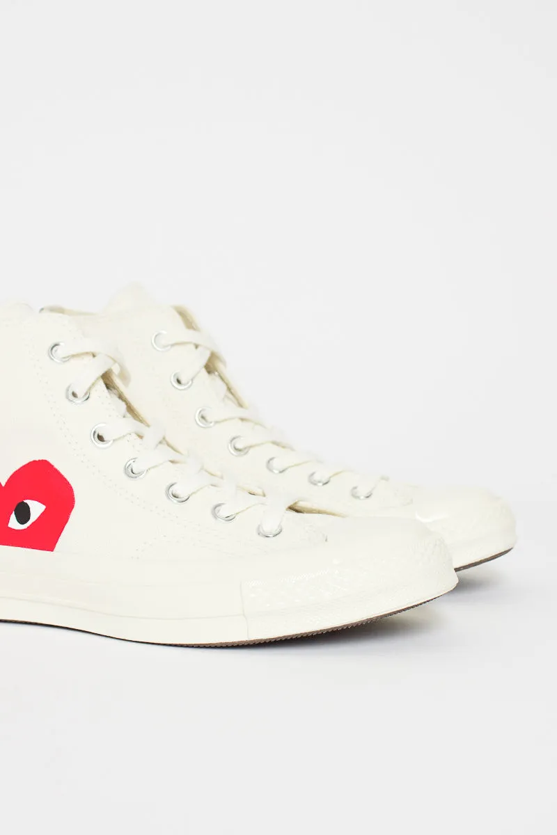 Comme Des Garons PLAY X Chuck Taylor 1970s Hi Milk/White