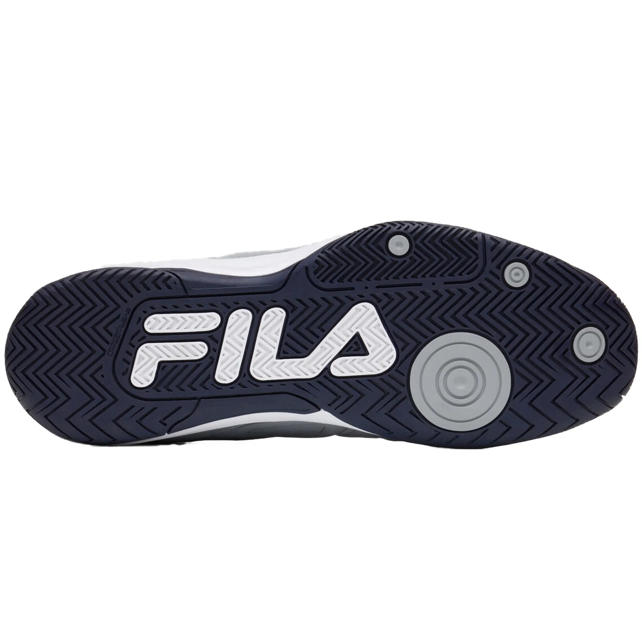 Fila Men's 1PM01800 256 Double Bounce 3 Highrise Navy Metallic Silver Pickleball Shoes