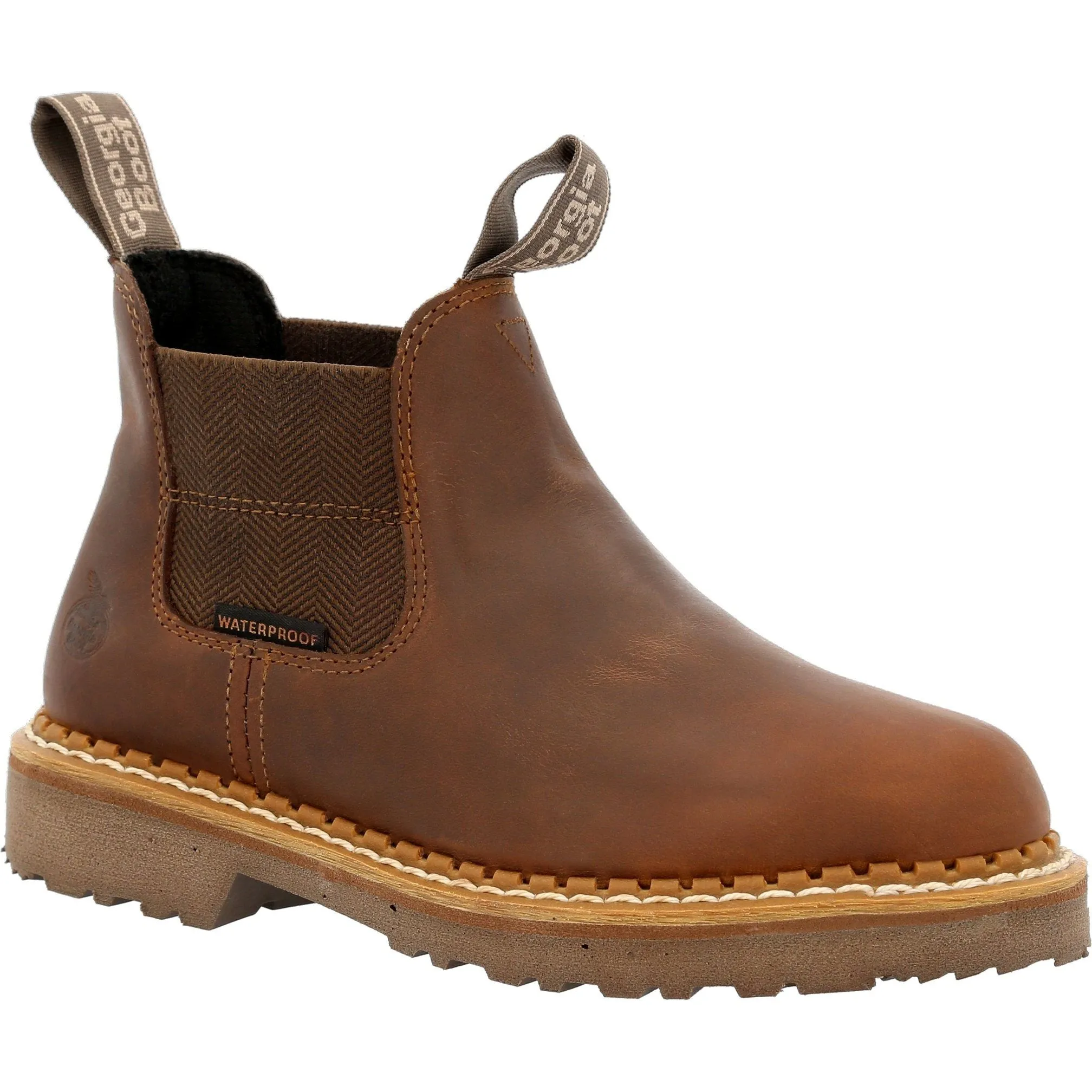 Georgia Women's Giant Revamp 5" WP Pull-On Chelsea Boot Brown- GB00432