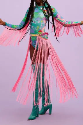 Intergalactic Rodeo Neon Fringed Belt