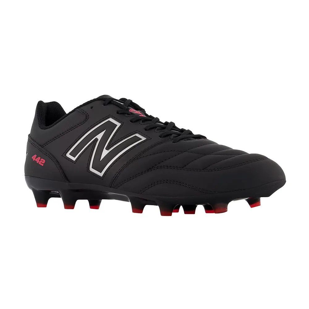 New Balance 442 V2 Team FG 2E Football Boots (Black/White/Red)