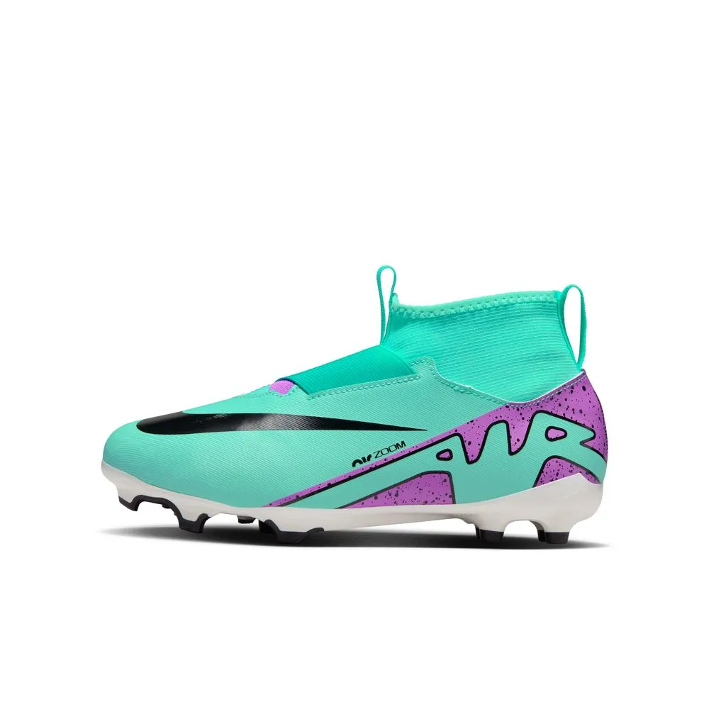 Nike Mercurial Superfly 9 Academy FG/MG Jnr Football Boots (Hyper Turquoise/Black/Fuschia Dream)