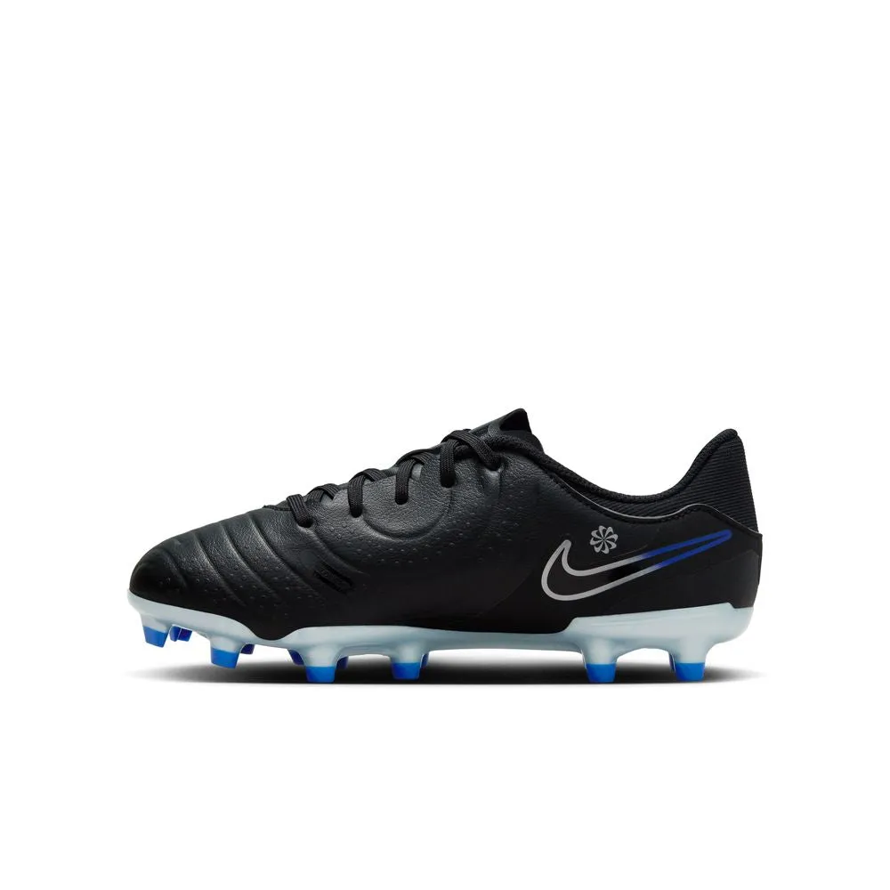 Nike Tiempo Legend 10 Academy Jnr FG/MG Football Boots (Black/Chrome/Hyper Royal)