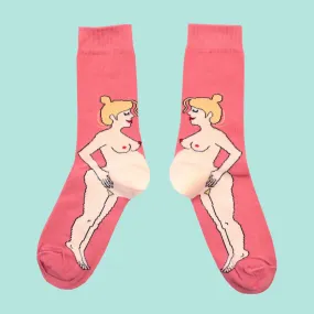 PREGNANT BLONDE SOCKS