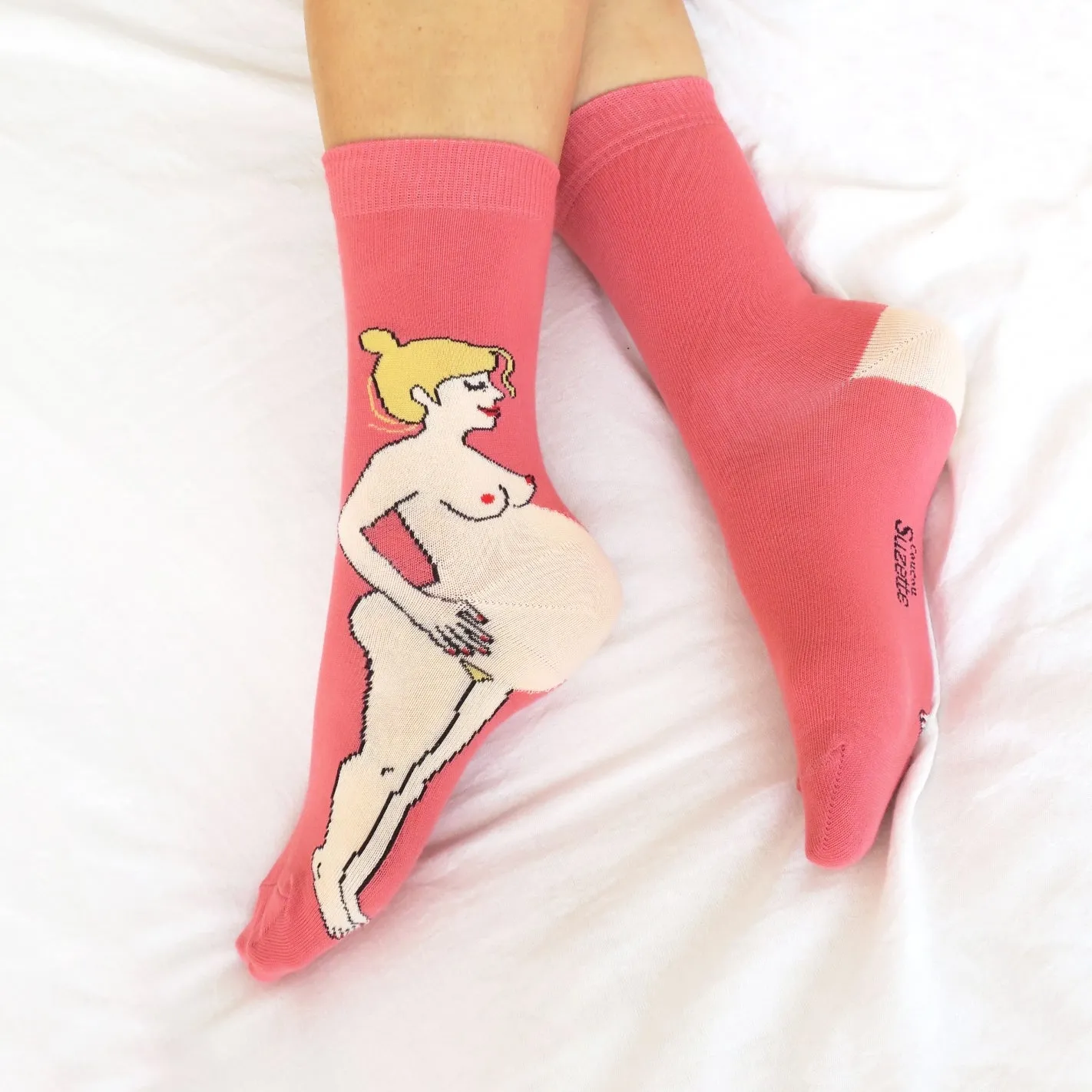 PREGNANT BLONDE SOCKS