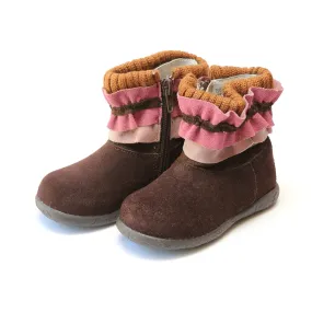 Rita Knit Collar Nubuck Leather Boot