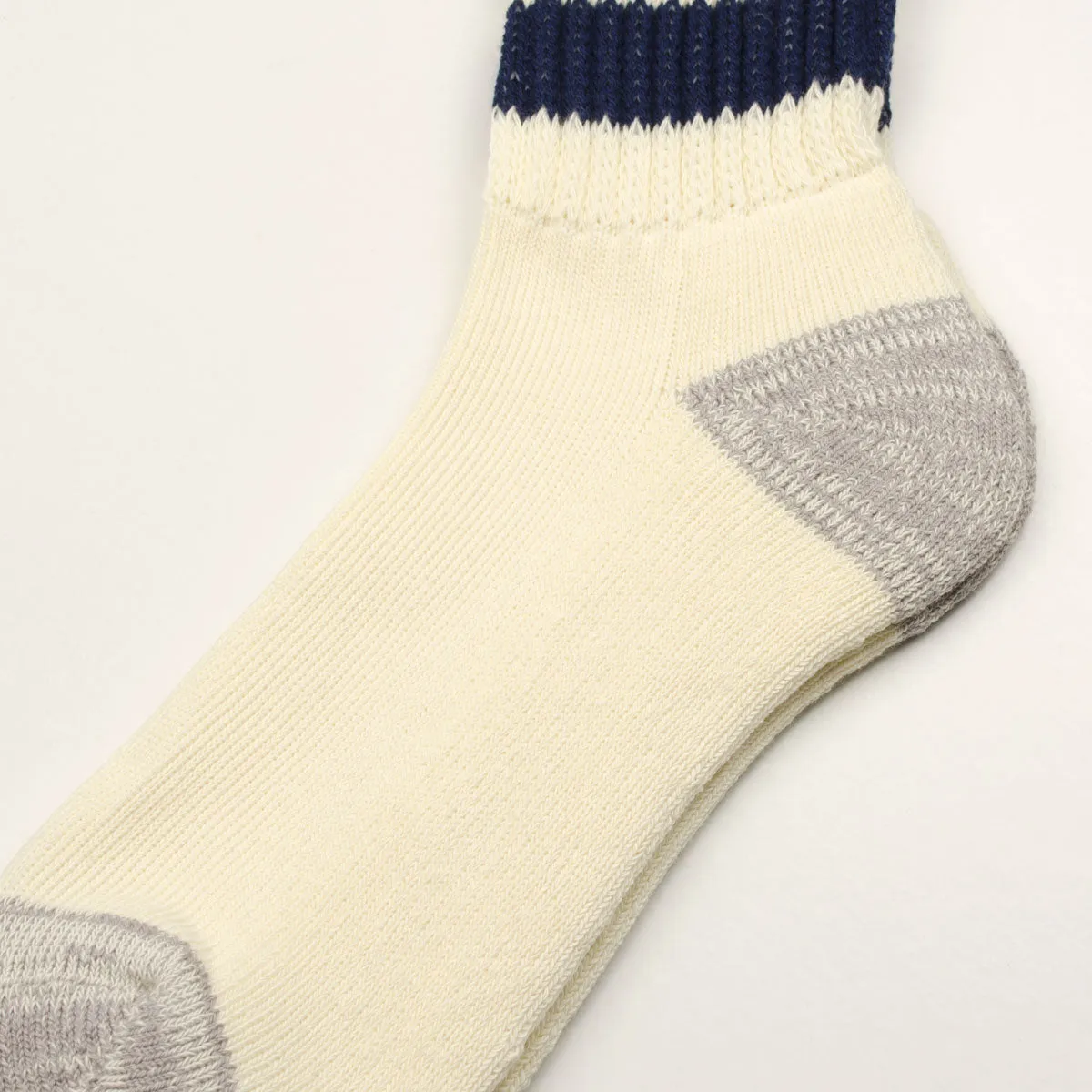 RoToTo - Coarse Ribbed Old School Crew Socks - Navy Blue / NW Green