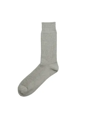 Rototo Cotton Waffle Crew Socks Medium Gray