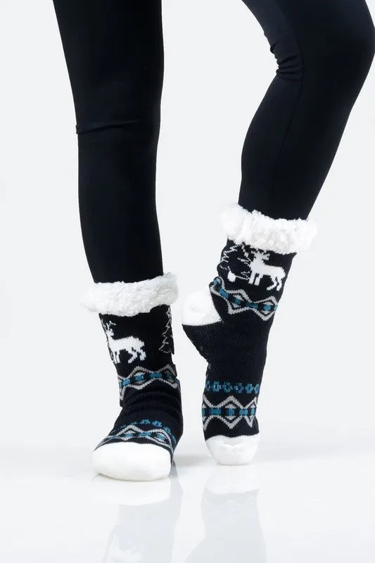 Sherpa Lined Slipper Socks (30 print options!)