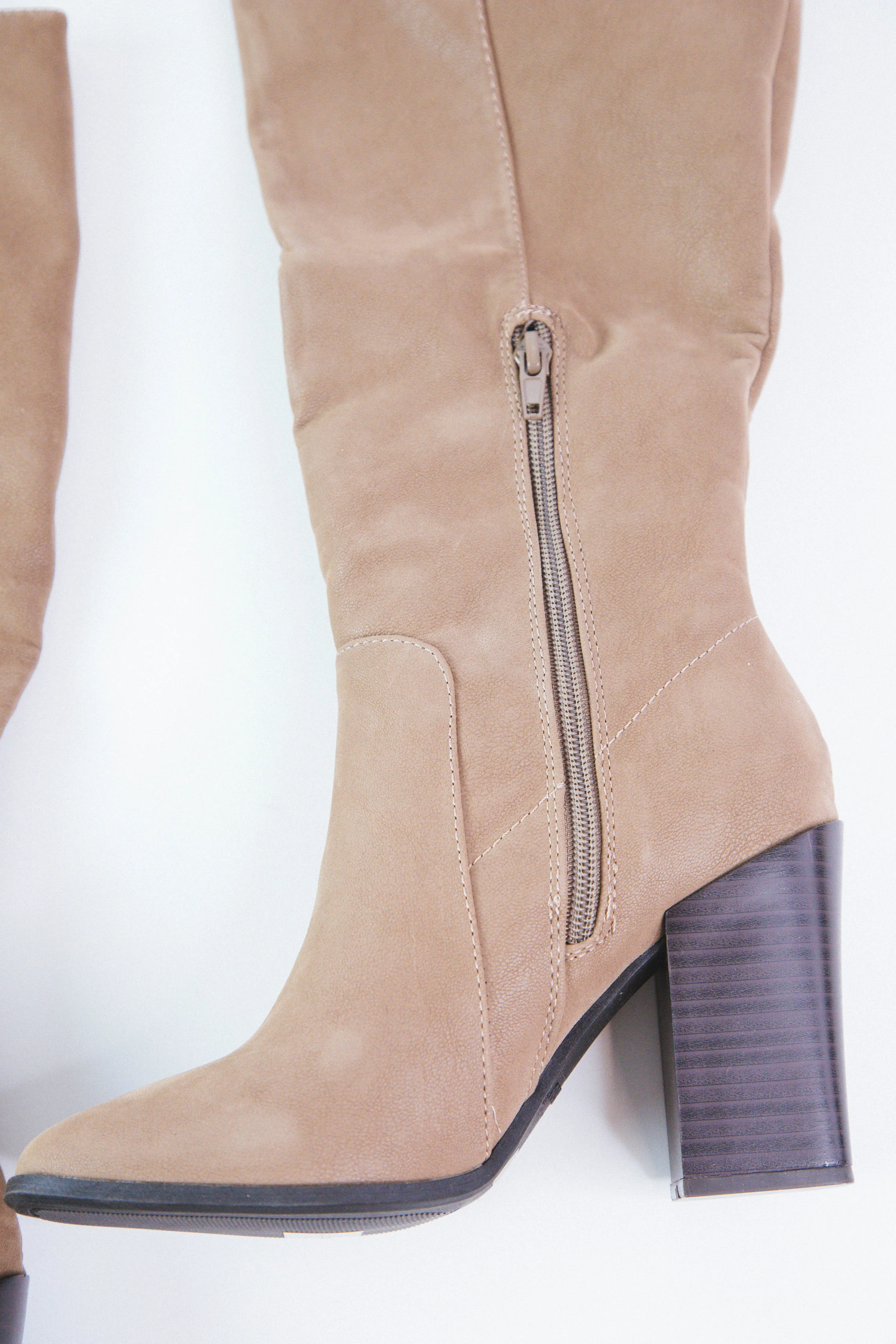 Soundscape Knee High Dress Boot, Taupe Nubuck