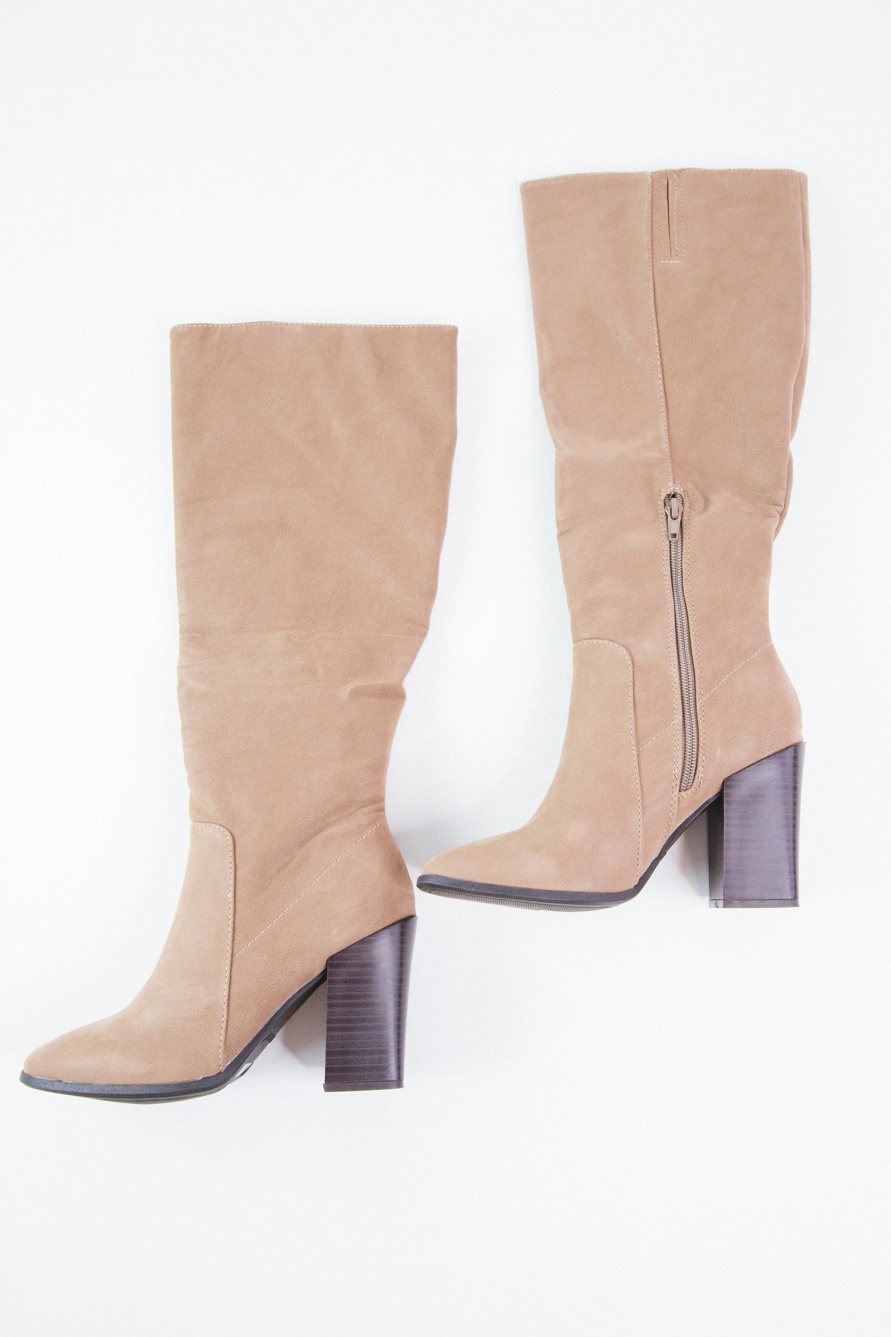 Soundscape Knee High Dress Boot, Taupe Nubuck