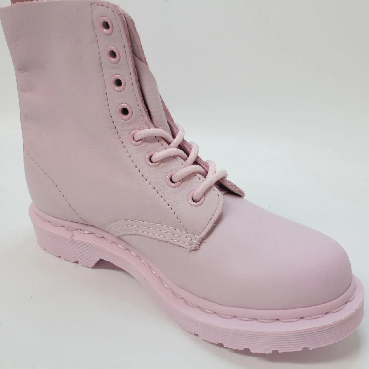 Womens Dr. Martens 8 Eyelet Lace Up Boots Chalk Pink Virgina Uk Size 4