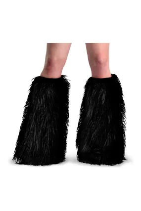 YETI-08 Black Faux Fur Leg Warmers